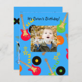 Invitation de fête d'anniversaire de garçon de (Devant / Derrière)