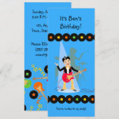 Invitation de fête d'anniversaire de garçon de (Devant / Derrière)