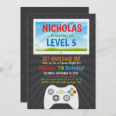 Invitation de fête d'anniversaire de garçon de jeu (Devant / Derrière)