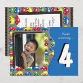 Invitation de fête d'anniversaire de garçons de (Devant / Derrière)