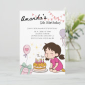 Invitation de fête d'anniversaire de gâteau d'anni (Debout devant)