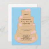 Invitation de fête d'anniversaire de gâteau de (Devant / Derrière)