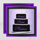 Invitation de fête d'anniversaire de gâteau posé (Devant / Derrière)