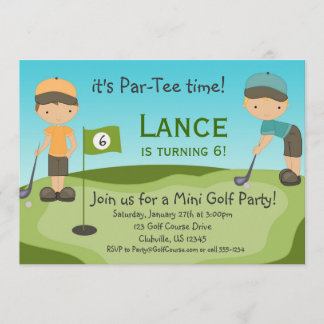 Invitation de fête d'anniversaire de golf de