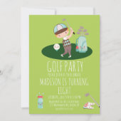 Invitation de fête d'anniversaire de golf pour gar (Devant)