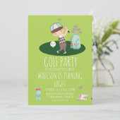 Invitation de fête d'anniversaire de golf pour gar (Debout devant)