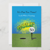 Invitation de fête d'anniversaire de golfeur une (Devant)