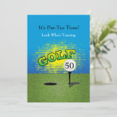 Invitation de fête d'anniversaire de golfeur une (Debout devant)