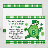 Invitation de fête d'anniversaire de grenouille de (Devant / Derrière)