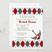 invitation de fête d'anniversaire de guitare de (Devant / Derrière)