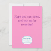 Invitation de fête d'anniversaire de gymnaste de (Dos)