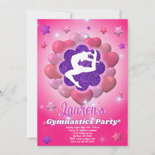 Invitation de fête d'anniversaire de gymnastique r