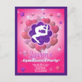 Invitation de fête d'anniversaire de gymnastique r (Devant)
