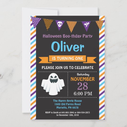 Invitation de fête d'anniversaire de Halloween (Devant)