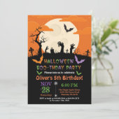 Invitation de fête d'anniversaire de Halloween (Debout devant)