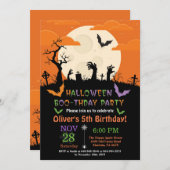 Invitation de fête d'anniversaire de Halloween (Devant / Derrière)