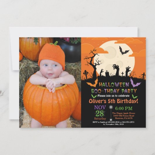 Invitation de fête d'anniversaire de Halloween (Devant)