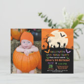 Invitation de fête d'anniversaire de Halloween (Debout devant)