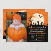 Invitation de fête d'anniversaire de Halloween (Devant / Derrière)
