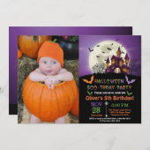 Invitation de fête d'anniversaire de Halloween (Devant / Derrière)