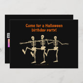 Invitation de fête d'anniversaire de Halloween de (Devant / Derrière)