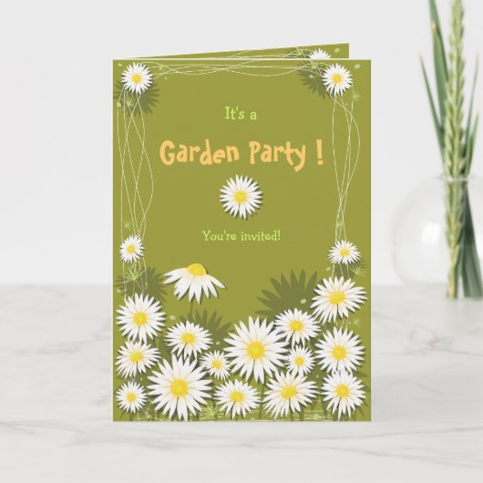 Invitation de fête d'anniversaire de jardin de (Devant)