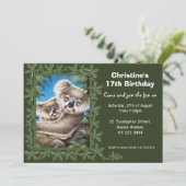 Invitation de fête d'anniversaire de koala (Debout devant)