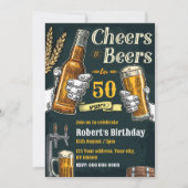 Invitation de fête d'anniversaire de la bière (Devant)