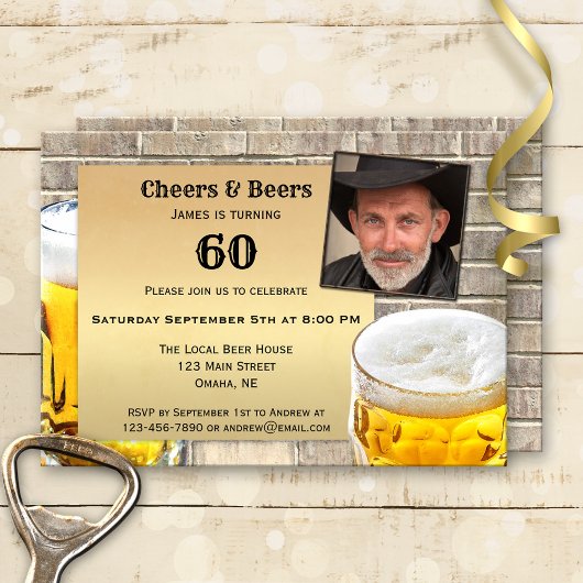 Invitation de fête d'anniversaire de la bière pour