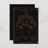 Invitation de fête d'anniversaire de la carte Taro (Devant / Derrière)