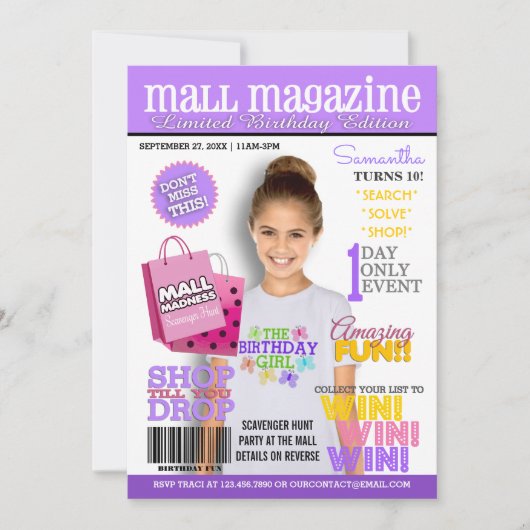 Invitation de fête d'anniversaire de la chasse au (Devant)