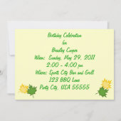 Invitation de fête d'anniversaire de la Chouette B (Dos)