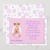 Invitation de fête d'anniversaire de la couronne (Devant / Derrière)