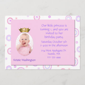 Invitation de fête d'anniversaire de la couronne