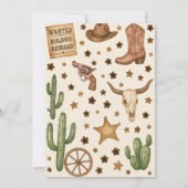 Invitation de fête d'anniversaire de la cow-girl m (Dos)