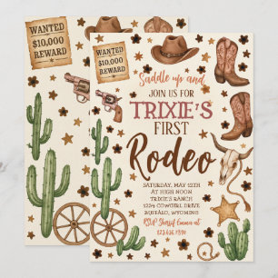 Invitation de fête d'anniversaire de la cow-girl m
