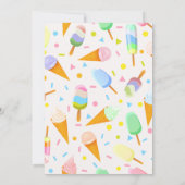 Invitation de fête d'anniversaire de la crème glac (Dos)