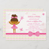 Invitation de fête d'anniversaire de la fille (Devant / Derrière)