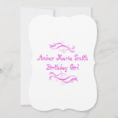 Invitation de fête d'anniversaire de la fille (Dos)