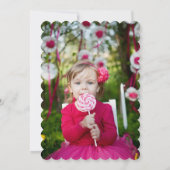 Invitation de fête d'anniversaire de la fille Cupc (Dos)