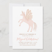 Invitation de fête d'anniversaire de la fille rose (Devant)