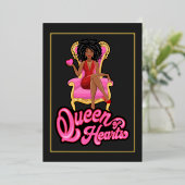 Invitation de fête d'anniversaire de la fille rose (Debout devant)