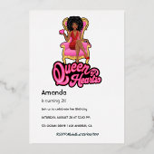 Invitation de fête d'anniversaire de la fille rose (Verso)