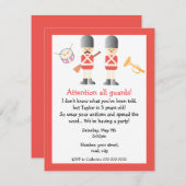 Invitation de fête d'anniversaire de la garde de (Devant / Derrière)