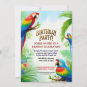 Invitation de fête d'anniversaire de la Jungle tro (Devant)