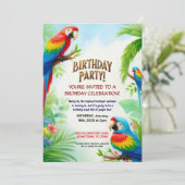 Invitation de fête d'anniversaire de la Jungle tro (Debout devant)