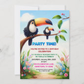 Invitation de fête d'anniversaire de la Jungle tro (Devant)