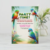 Invitation de fête d'anniversaire de la Jungle tro (Debout devant)