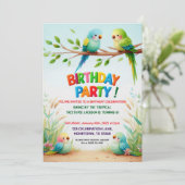 Invitation de fête d'anniversaire de la Jungle tro (Debout devant)