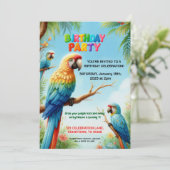 Invitation de fête d'anniversaire de la Jungle tro (Debout devant)